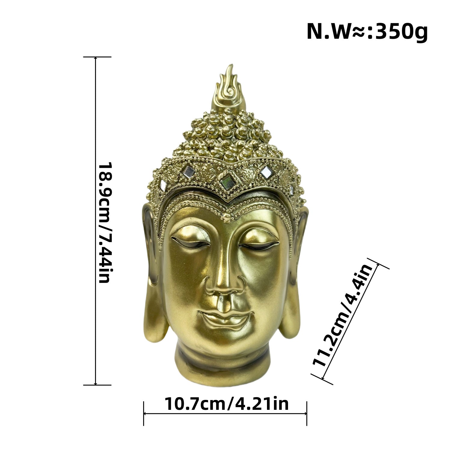 zensoullab Southeast Asian Buddha Statue Buddha Head Ornament New Chinese Zen Resin Craft Living Room Tea Room Home Retro Decoration