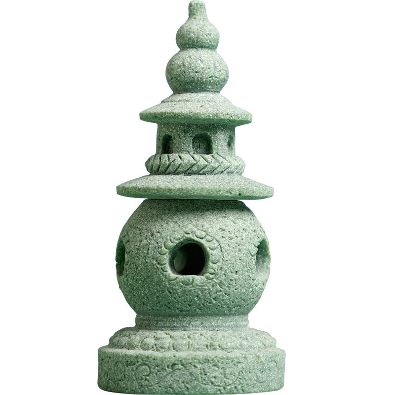 zensoullab Three Pools of Moonlight Small Stone Tower Chinese Style Palace Lantern Antique-Style Ornament Fish Tank Landscaping Micro Landscape Rockery Bonsai Small Decoration