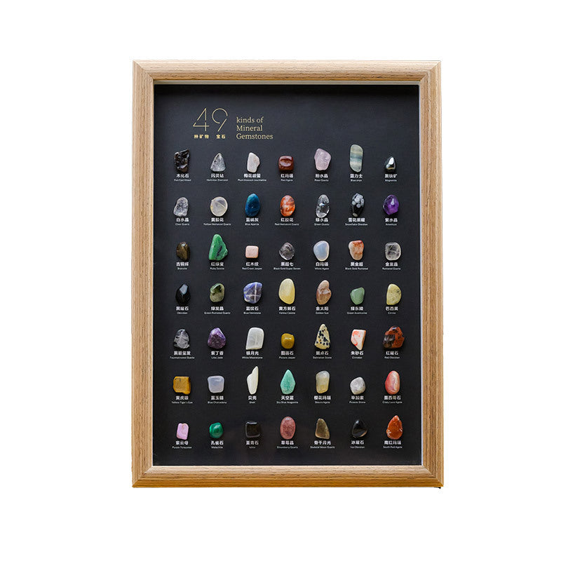 zensoullab Natural Crystal Raw Stone Mineral Specimen Frame Ornament Bilingual Science Popularization Children's Gift Home Desktop Display