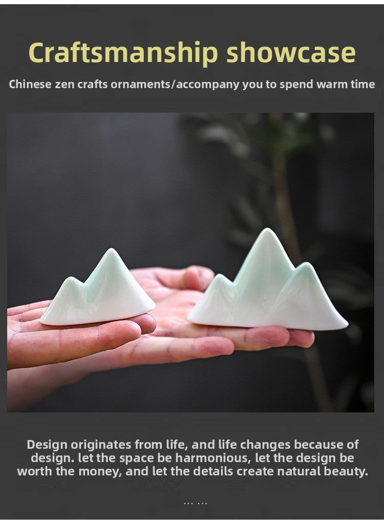 zensoullab Ceramic Rockery Handmade Zen Ornament New Chinese Style Living Room Tea Room Study Pen Holder Entrance Micro Landscape Fish Tank Decoration