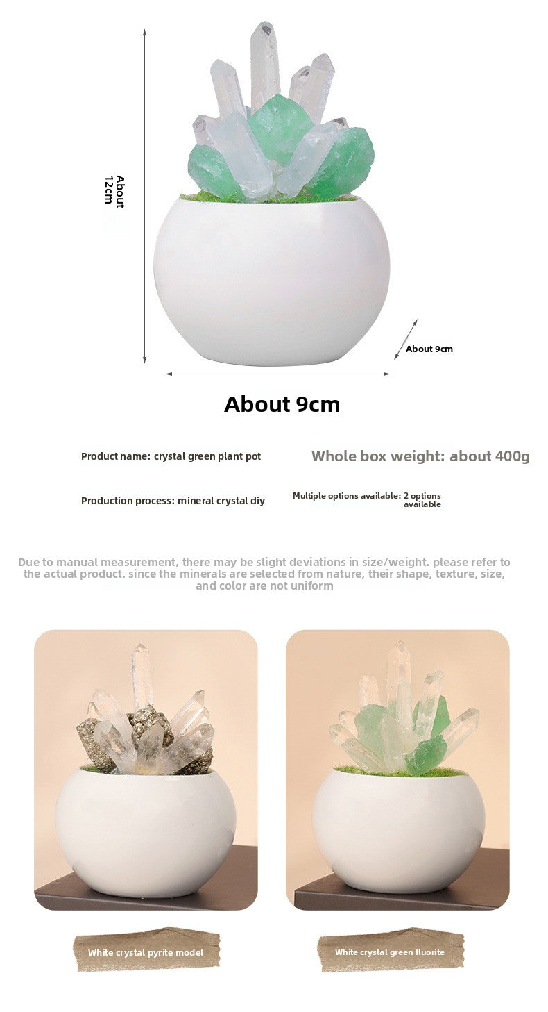 zensoullab Natural Crystal Raw Stone Mineral Potted Plant Artificial Crystal Column Fluorite Ornament Creative Desktop Aroma Stone Hot Sale