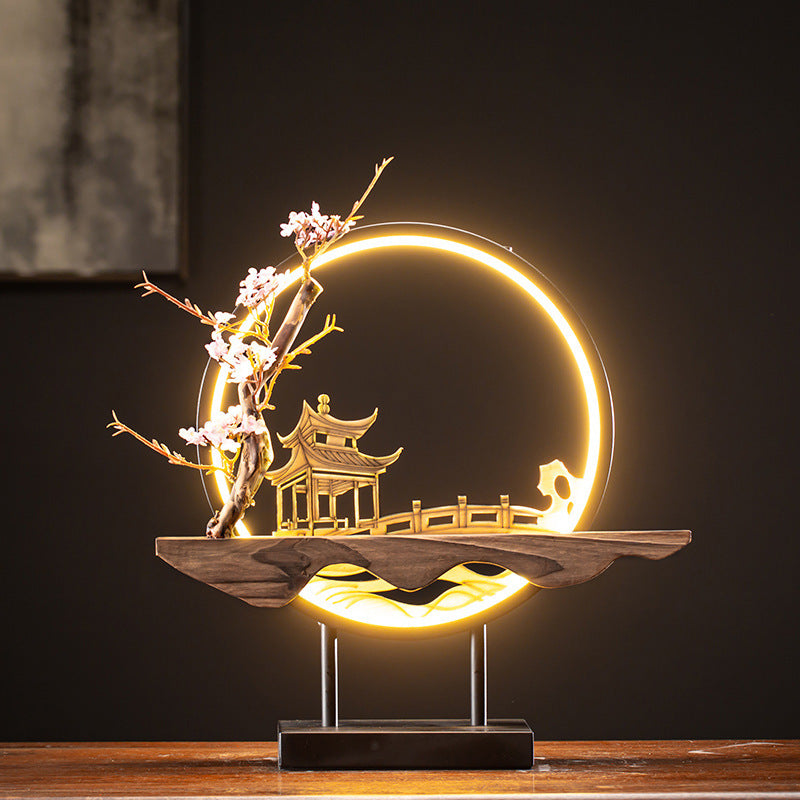 Zensoullab Ceramic Backflow Incense Burner Led Night Light Incense Decoration New Chinese Hallway TV Cabinet Dongting Lake Gift Incense