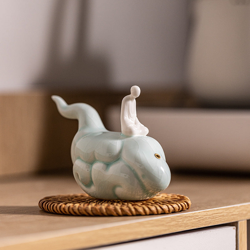 zensoullab Zen Style Formless Buddha Incense Holder Ornament Incense Burner Incense Tray Sandalwood Ceramic Monk Tea Table Decoration