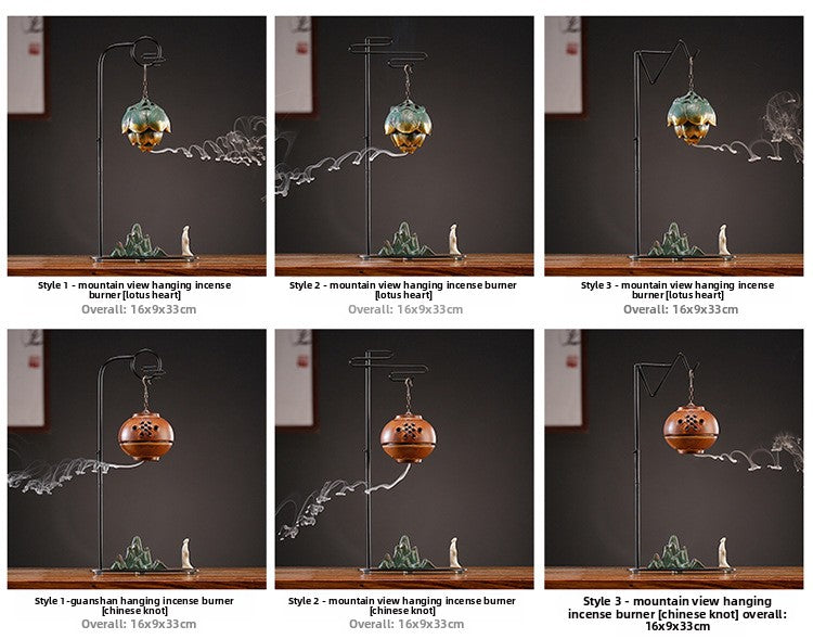 zensoullab Creative Backflow Incense Burner Home Indoor Incense Hanging Ball Chinese Zen Style Home Decoration Tea Ceremony Sandalwood Agarwood Incense Burner
