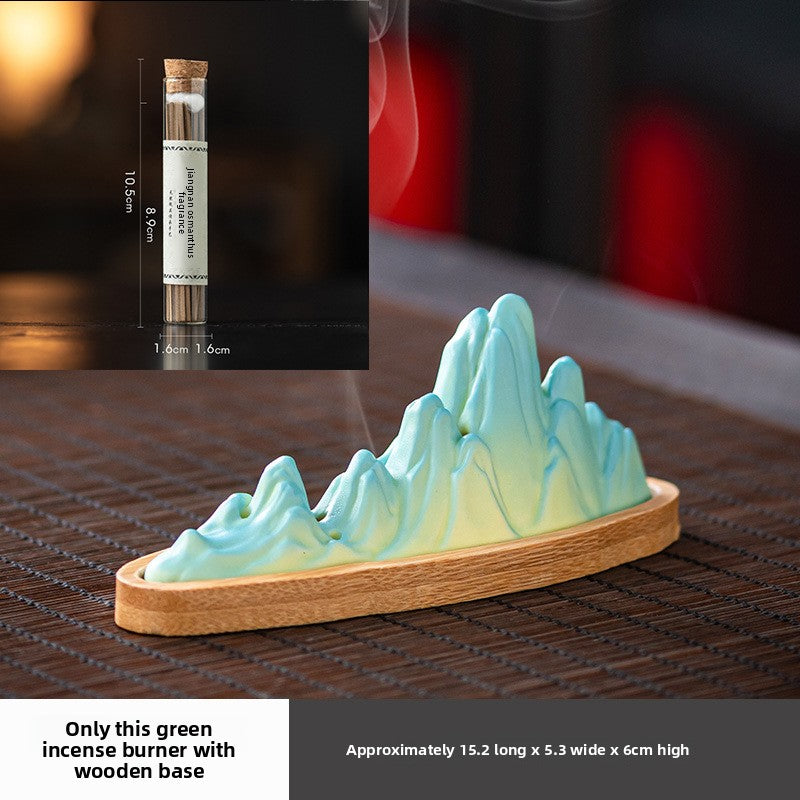 zensoullab Thousand Miles of Rivers and Mountains Ceramic Creative Incense Burner Small Incense Holder Home Indoor Zen Tea Room Aromatherapy Burner Ornament