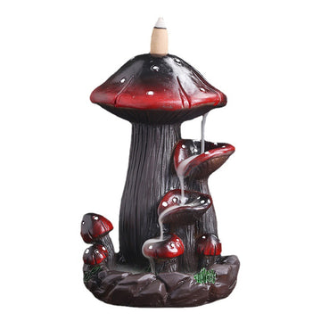zensoullab Backflow Incense Burner Incense Holder Incense Stand Aromatherapy Creative European Style Home Craft Ornament Mushroom Resin Backflow Incense Burner
