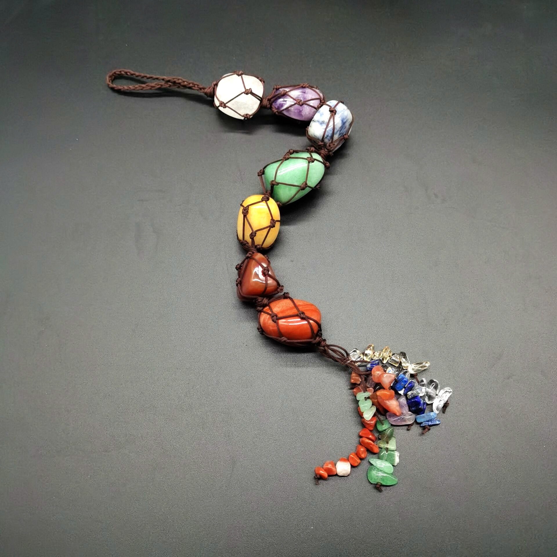 zensoullab Gravel Tree of Life Dream Catcher Hanging Ornament Agate Pendant