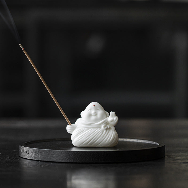 zensoullab Creative Cute Little Zongzi Ceramic Aromatherapy Burner Ornament Home Dragon Boat Festival Gift Sandalwood Incense Holder
