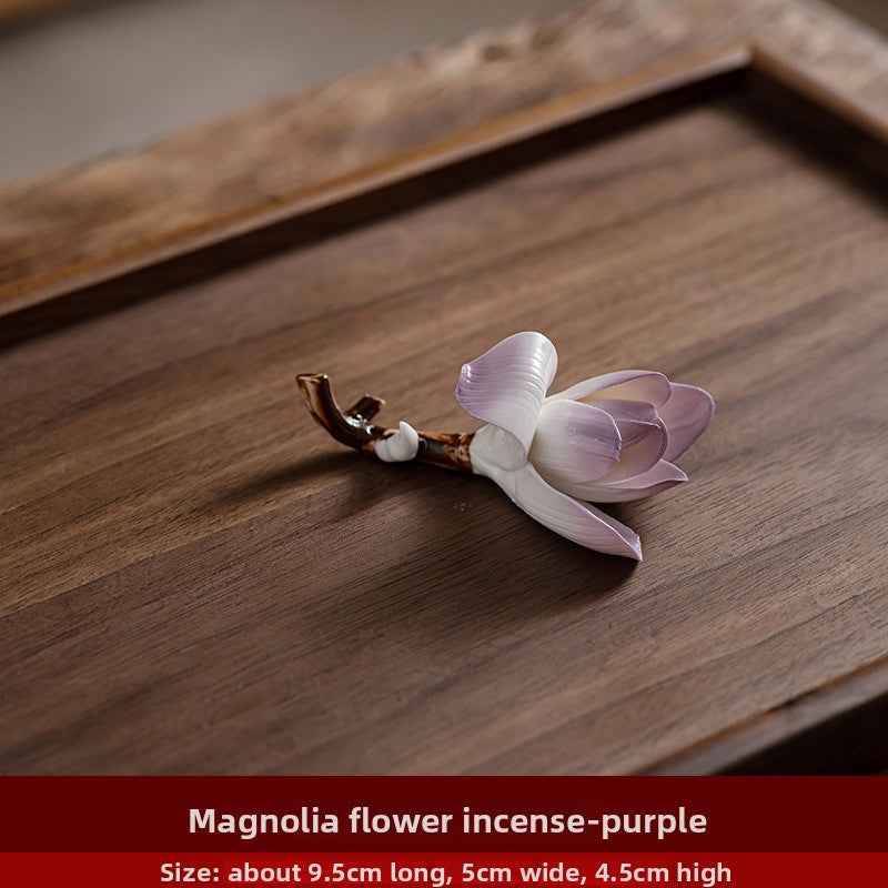 zensoullab Ceramic Magnolia Flower Incense Holder