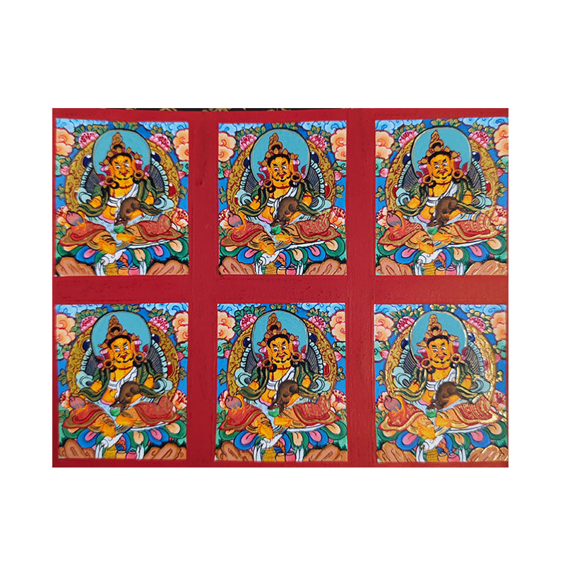 zensoullab Nepal Hand-painted Small Thangka Twelve Zodiac Guardian Buddha Manjushri Yellow God of Wealth Green Tara Gau Box Pendant