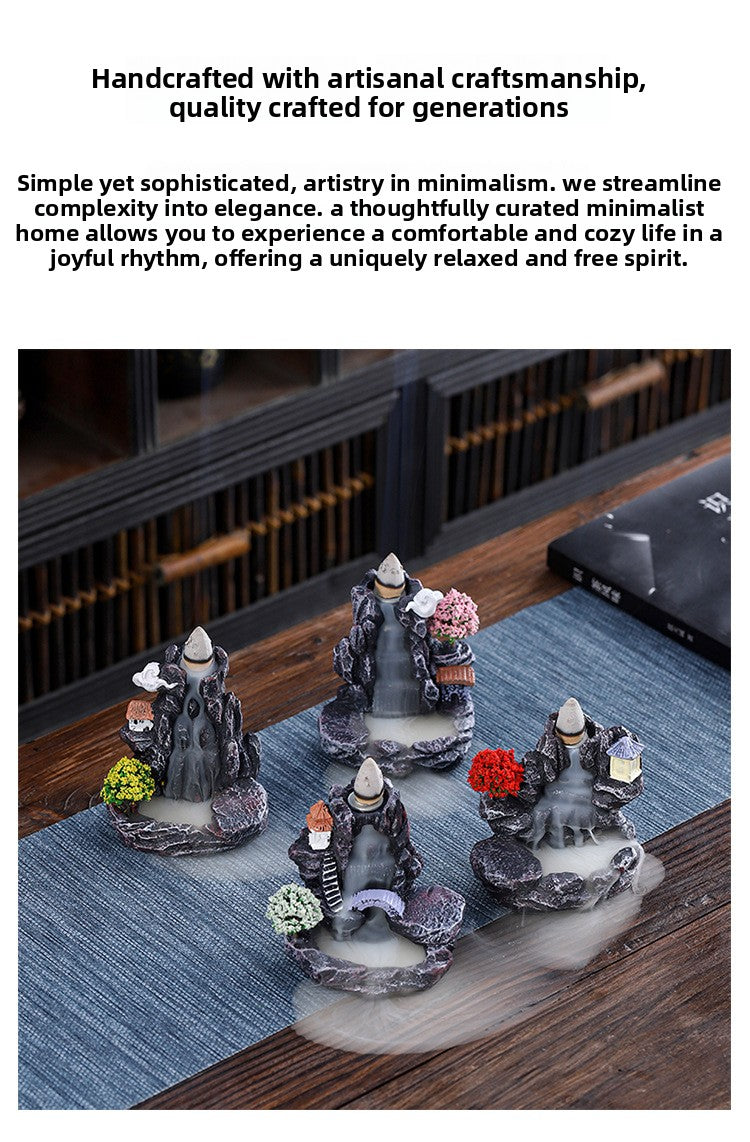 zensoullab Resin Backflow Incense Burner Small Creative Home Aromatherapy Burner Decorative Smoke Sandalwood Incense Burner