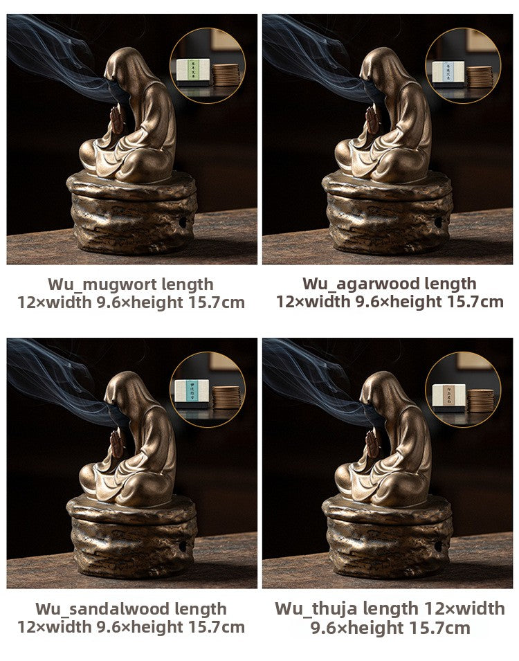 zensoullab Zen Style Incense Burner for Home Indoor Tea Ceremony Study Room Aromatherapy Ornament Sandalwood Agarwood Incense Burner Ceramic Craft