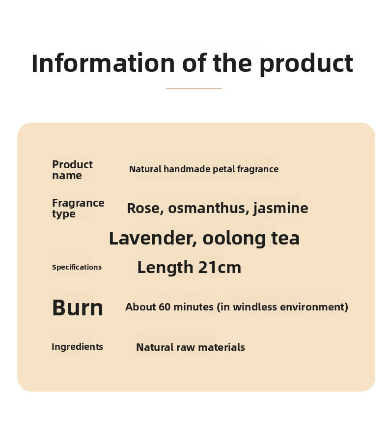 zensoullab Handmade Incense Argentina Incense Rose Osmanthus Petal Incense Sandalwood Lavender Jasmine Incense 12 Sticks/Bag