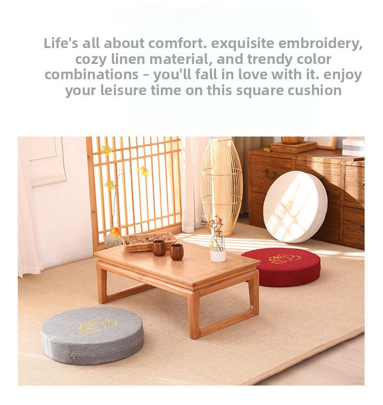 Zensoullab Japanese Style Tatami Mat Futon Cushion Thickened Stool Removable and Washable Window Cushion round Meditation Cushion Meditation Pray Cushion