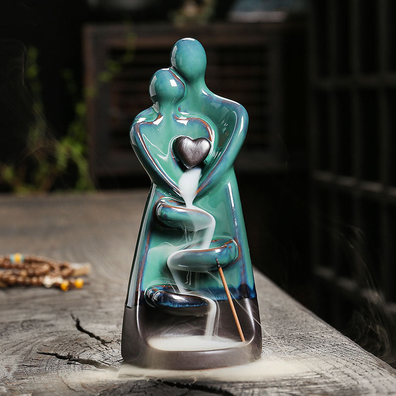 Ceramic Backflow Incense Burner Home Decor Ornament Creative Double-Sided Backflow Incense Burner