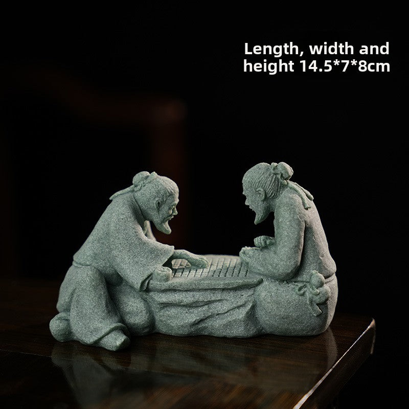 zensoullab Desktop Chinese Style Northern Wei Dynasty Buddha Statue Buddha Micro Landscape Fish Tank Landscaping Rockery Desktop Ornament Tea Pet Incense Decoration
