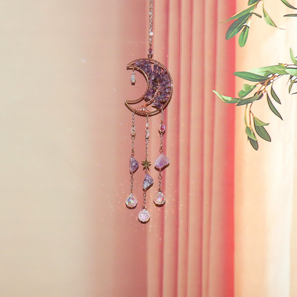 zensoullab Home Decor Pendant Inspiration Design Natural Crystal Tree of Life Sun Catcher Crystal Wind Chime