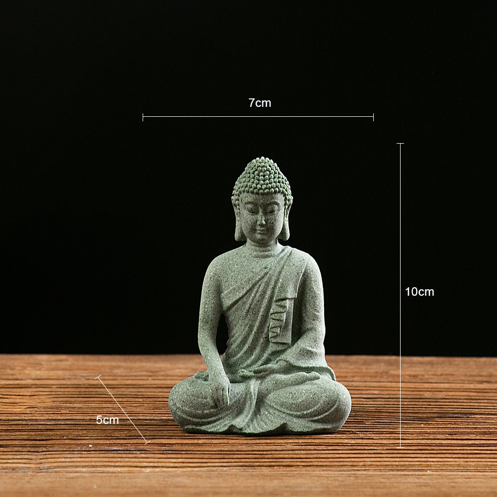 zensoullab Desktop Chinese Style Northern Wei Dynasty Buddha Statue Buddha Micro Landscape Fish Tank Landscaping Rockery Desktop Ornament Tea Pet Incense Decoration