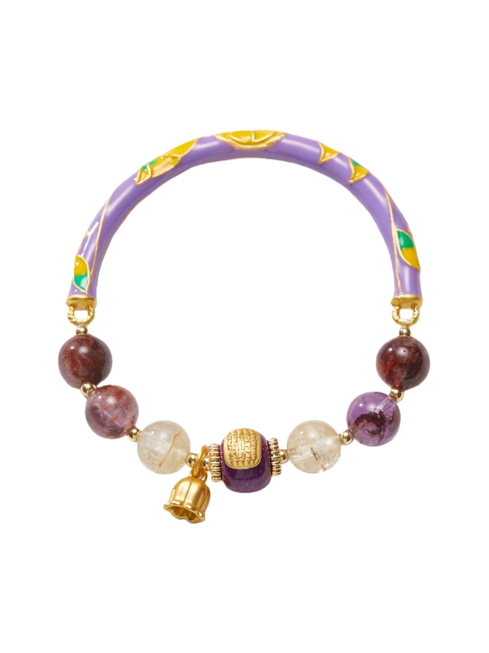 zensoullab Natural Purple Phantom Crystal Bracelet for Women Purple Lily Half Bracelet Nine Purple Fire Half Chain