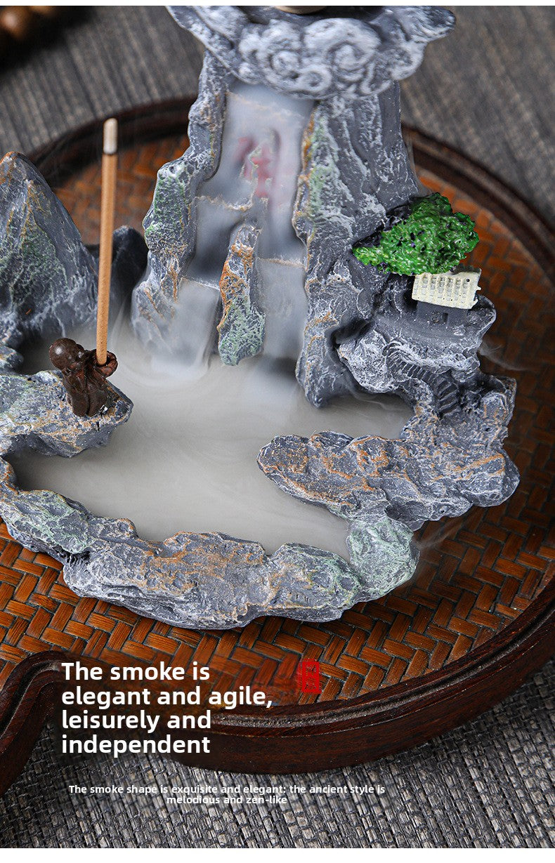 zensoullab Resin Backflow Incense Burner for Home Indoor Tower Incense Burner Sandalwood Burner Creative Personalized Aromatherapy Ornament Chinese Style