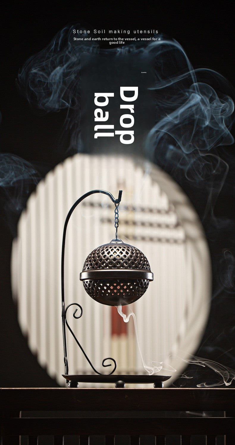 zensoullab Zen Hollow Backflow Incense Burner Aromatherapy Ball Hanging Burner Home Tea Ceremony Indoor Hanging Incense Holder Creative Ornament