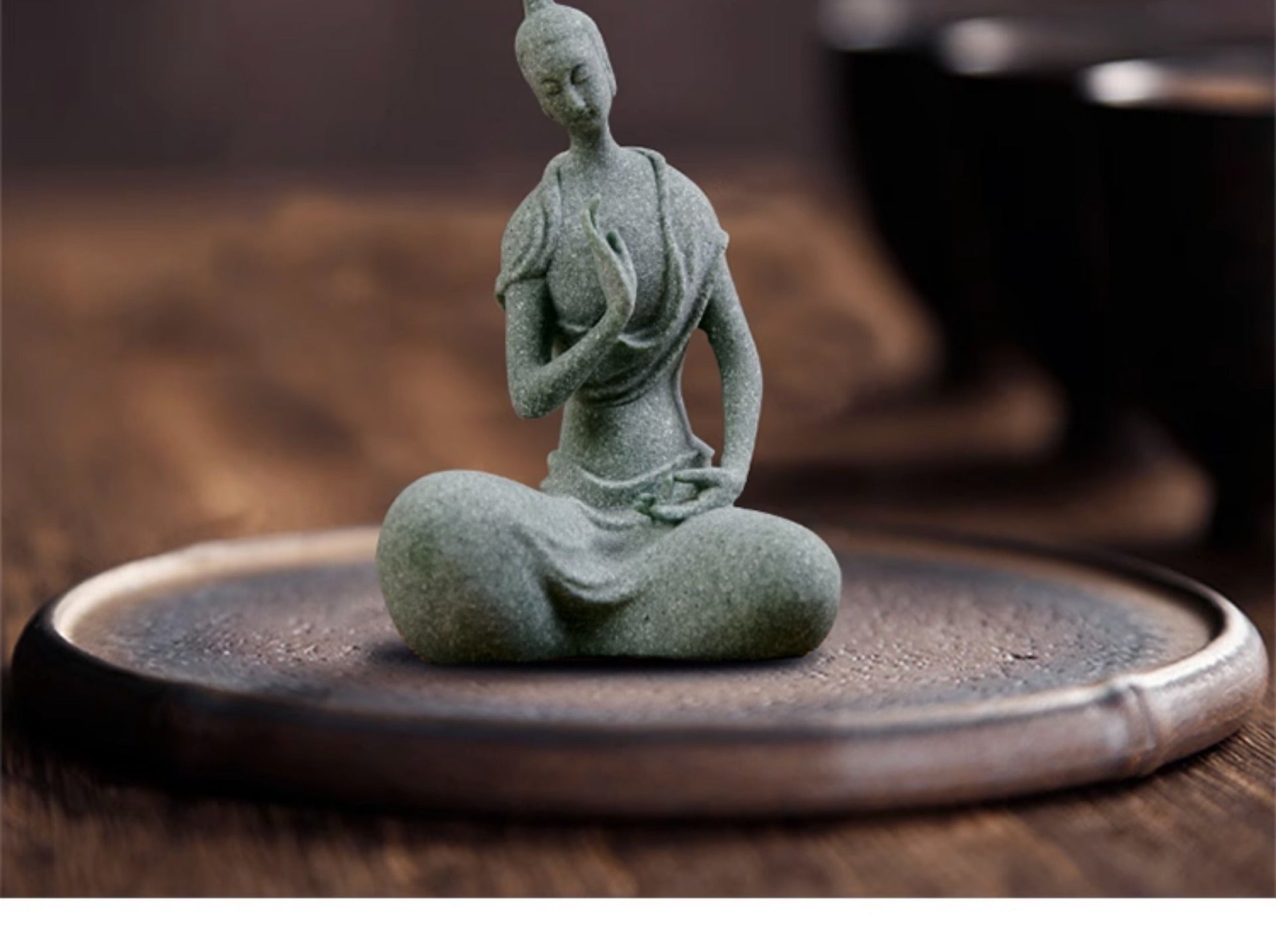 zensoullab Desktop Chinese Style Northern Wei Dynasty Buddha Statue Buddha Micro Landscape Fish Tank Landscaping Rockery Desktop Ornament Tea Pet Incense Decoration