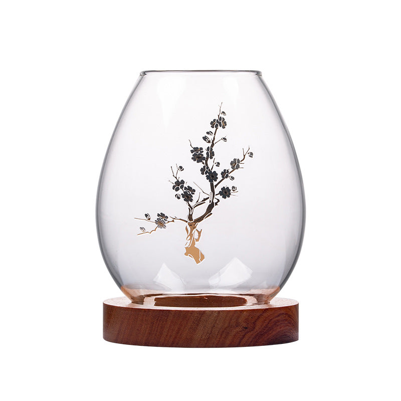 zensoullab Japanese Style Glass Candle Holder Creative Ornament Candle Romantic Home Zen Retro Aromatherapy Windproof Table Cover Desktop Decoration