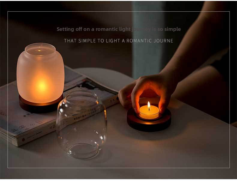 zensoullab Glass Candle Holder Ornament Home Chinese Style Aromatherapy Wax Wind Cover Vintage Special Electronic Small Candle Light Romantic Zen Light Luxury