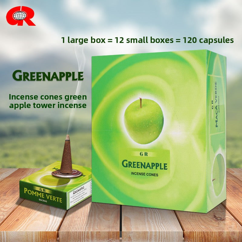 zensoullab Indian Incense Green Apple Large Box eneApple Original Imported Handmade Aromatherapy Incense Cones 413