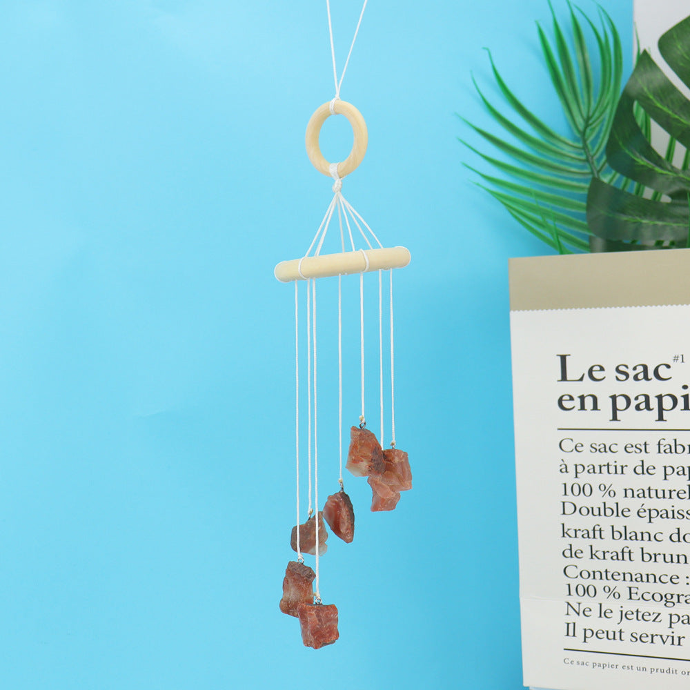 zensoullab Natural Raw Stone Crystal Wind Chime Gardening Crafts Crystal Hanging Holiday Home Decoration
