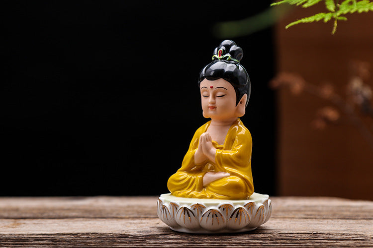 Zensoullab Creative Boutique Handicrafts Ceramic Classical Buddha Statue Buddha Buddha Guanyin Bodhisattva Chinese Household Car Safety Ornaments