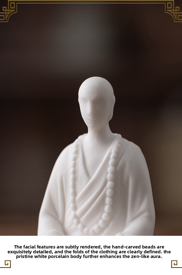 zensoullab Chinese Style Little Monk Home Decor Ceramic Zen Unphase Buddha Tea Ceremony Fish Tank Landscaping Micro Landscape Bonsai Decoration