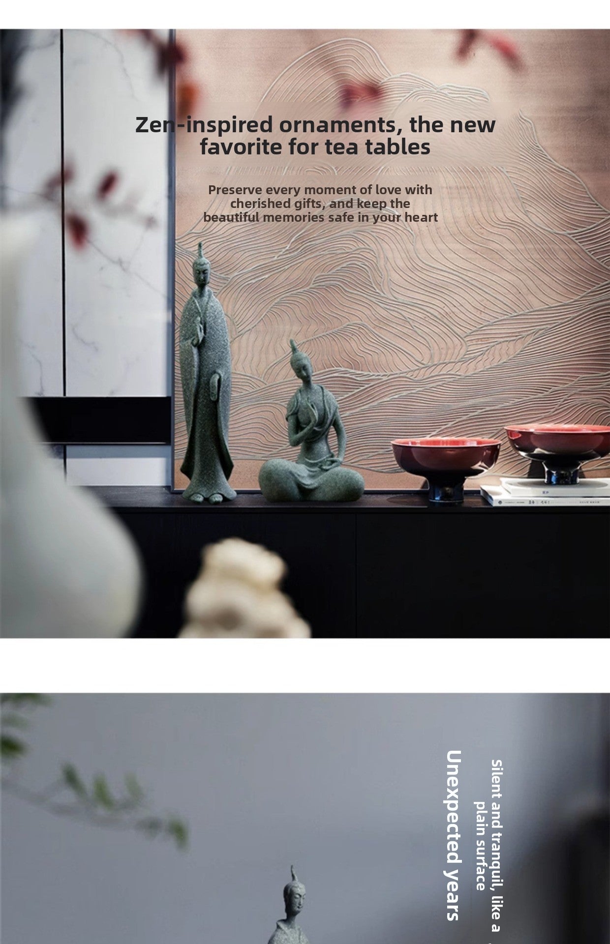 zensoullab Desktop Chinese Style Northern Wei Dynasty Buddha Statue Buddha Micro Landscape Fish Tank Landscaping Rockery Desktop Ornament Tea Pet Incense Decoration