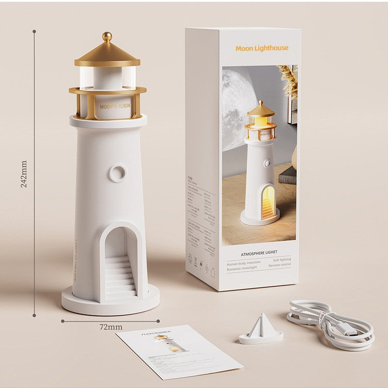 zensoullab Moonlight Lighthouse Projection Lamp Atmosphere Bedroom Bedside Sleep Companion Night Light Desktop Creative High-end Ornament