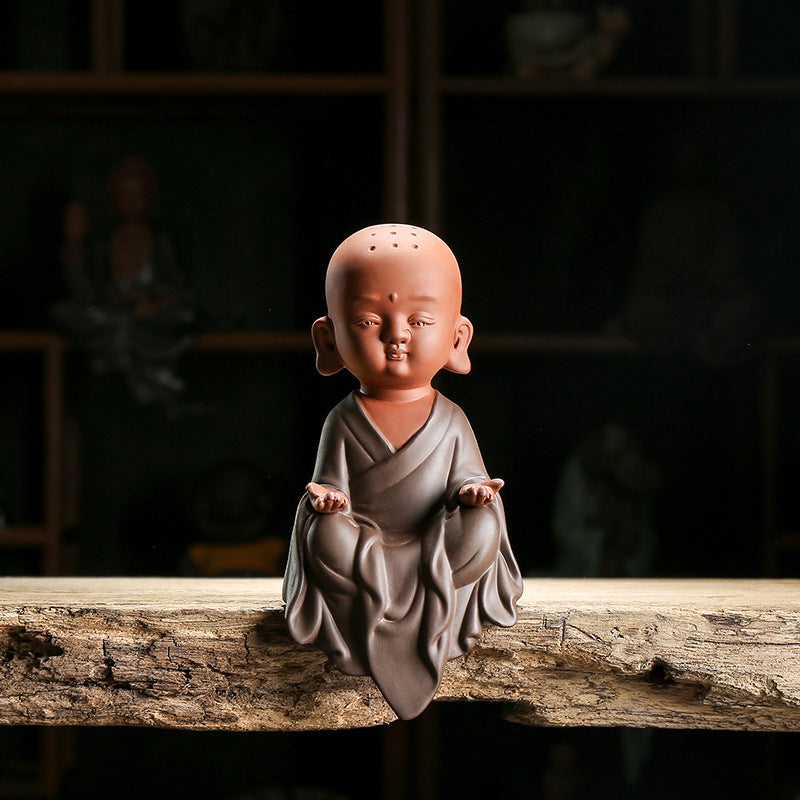 zensoullab Yunshang Chinese Zen Monk Gift Ceramic Ornament Classical Craft Tea Ceremony Home Decoration Zisha