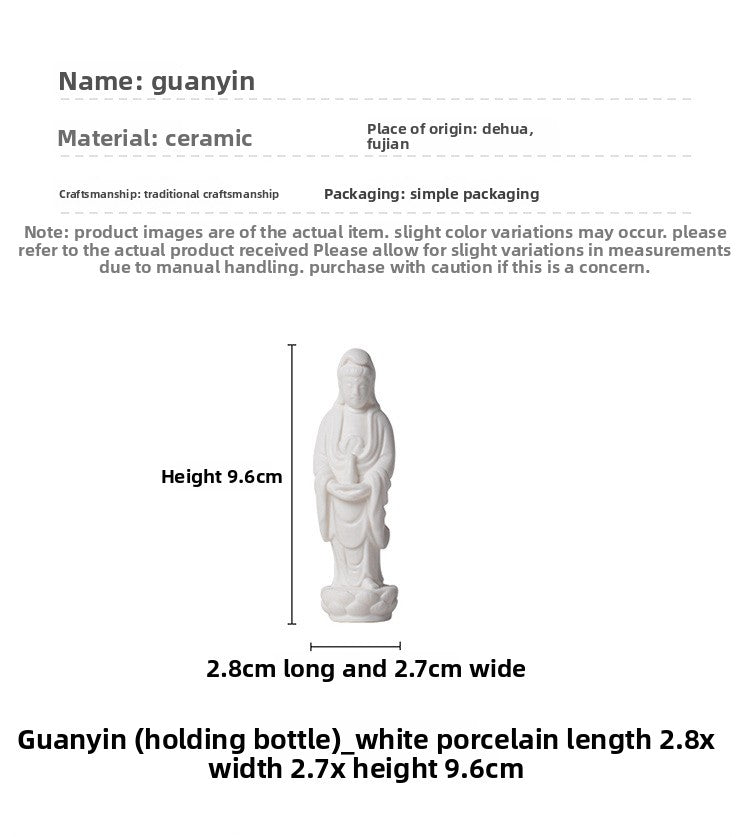 zensoullab Creative Mini Small Ceramic Peace Guanyin Bodhisattva Chinese Style Bonsai Rockery Micro Landscape Fish Tank Zen Small Ornament