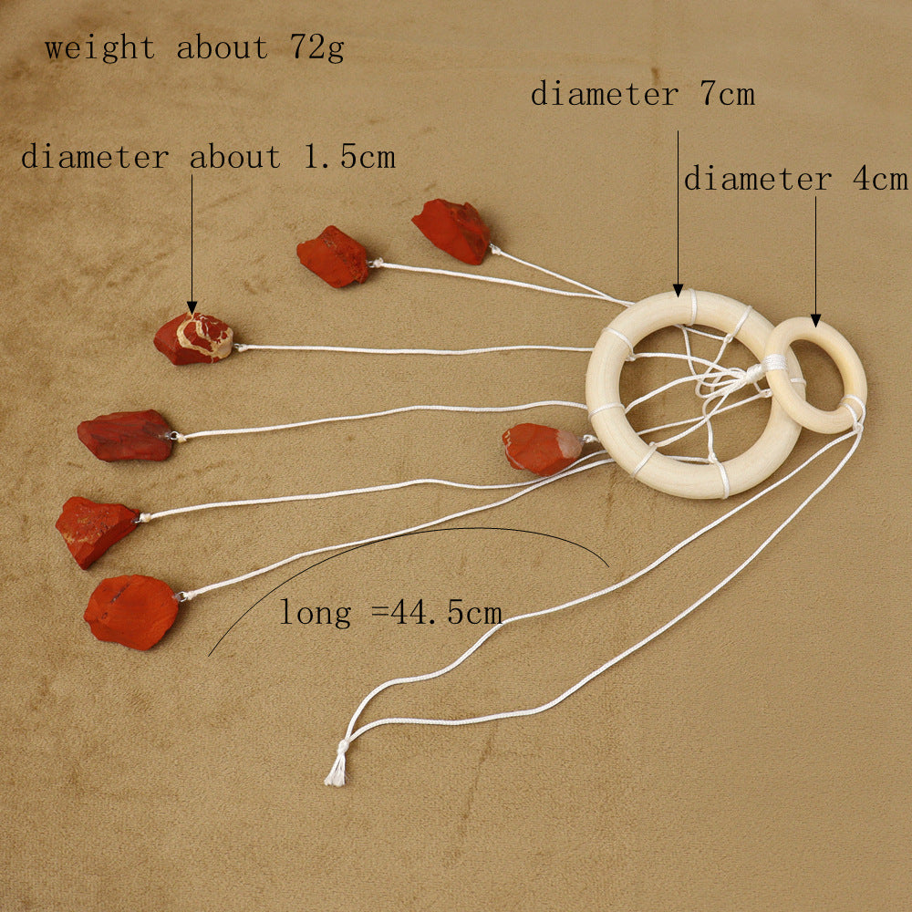 zensoullab Natural Raw Stone Crystal Wind Chime Gardening Crafts Crystal Hanging Holiday Home Decoration