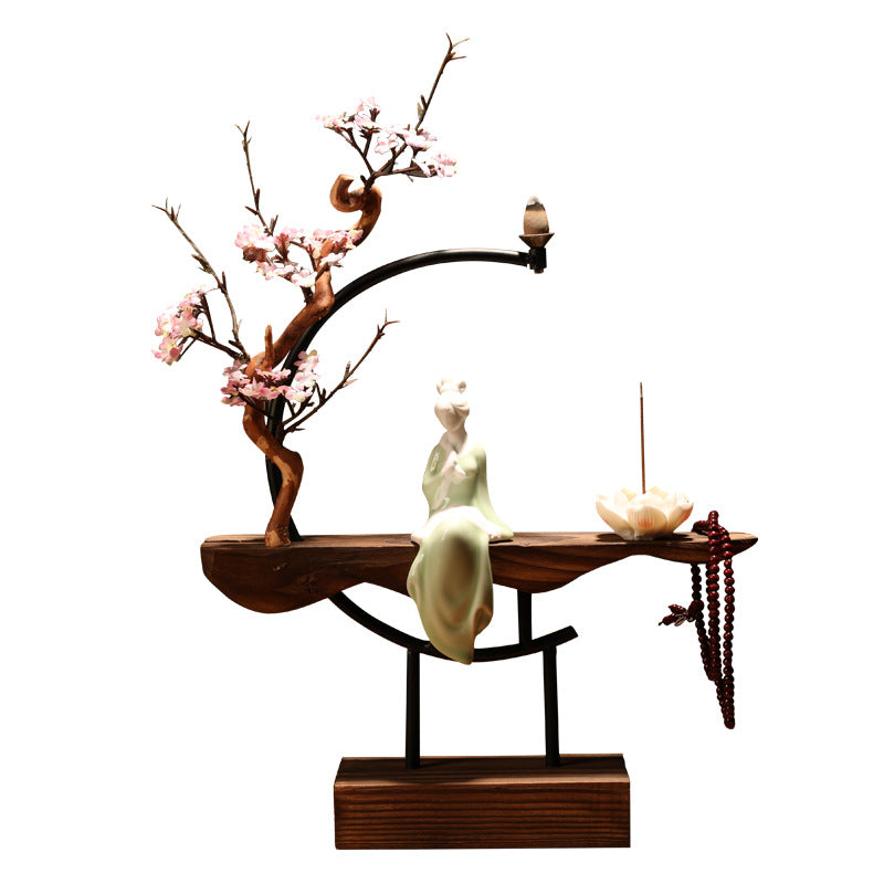 zensoullab New Chinese Zen Style Ornament Creative Backflow Incense Burner Home Office Living Room Desktop Entrance Decoration Incense Burner