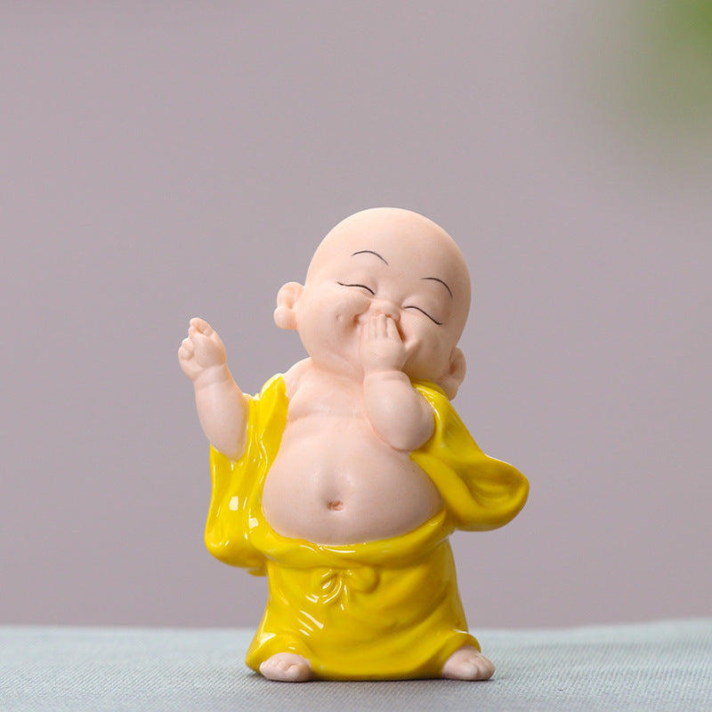 zensoullab Premium Lucky Ceramic Maitreya Buddha Big Belly White Porcelain Laughing Buddha Living Room Creative Chinese Handmade Home Decor Small Ornament