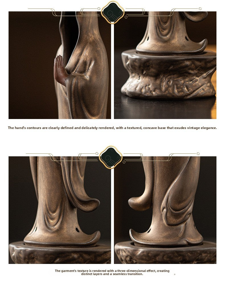 zensoullab Zen Style Formless Mini Incense Burner for Home Indoor Small Disc Incense Burner Tea Room Desktop Antique Incense Burner Small Ornament