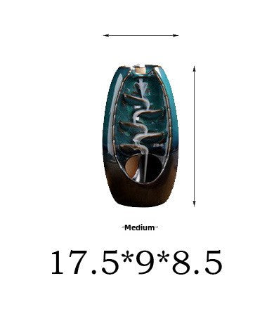 zensoullab Backflow Incense Burner Left and Right Fengyuan Kiln Change Antique Incense Large Home Creative Ornament Home Decor