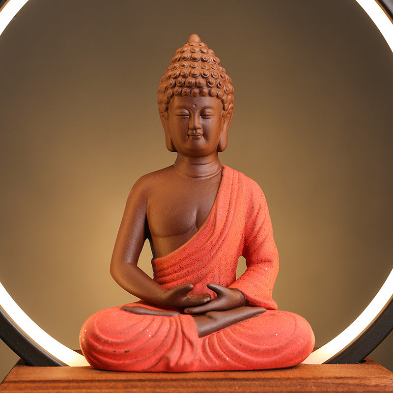 zensoullab Backflow Incense Burner Indoor Incense Creative Zen Buddha Sandalwood Agarwood Tea Ceremony Entrance Living Room Ceramic Lamp Ring Ornament