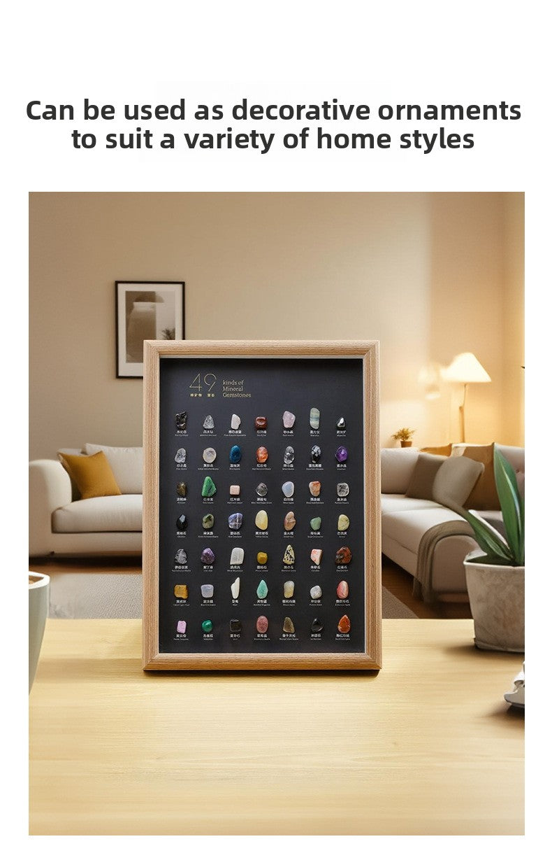 zensoullab Natural Crystal Raw Stone Mineral Specimen Frame Ornament Bilingual Science Popularization Children's Gift Home Desktop Display