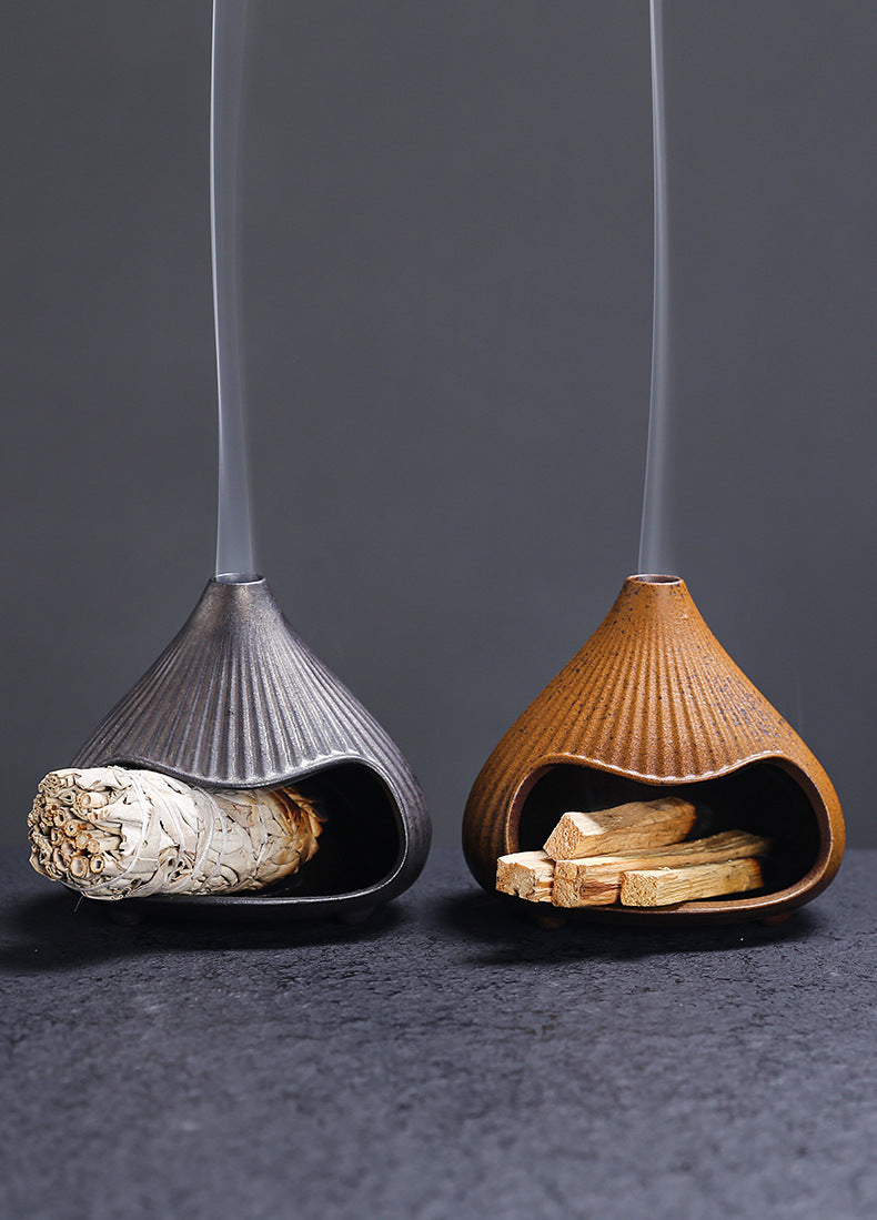 Ceramic Incense Burner Mount Fuji Small Wall Stove Cedar Sage Aromatherapy Burner Sacred Wood Purification Incense Burner Home Atmosphere Ornament