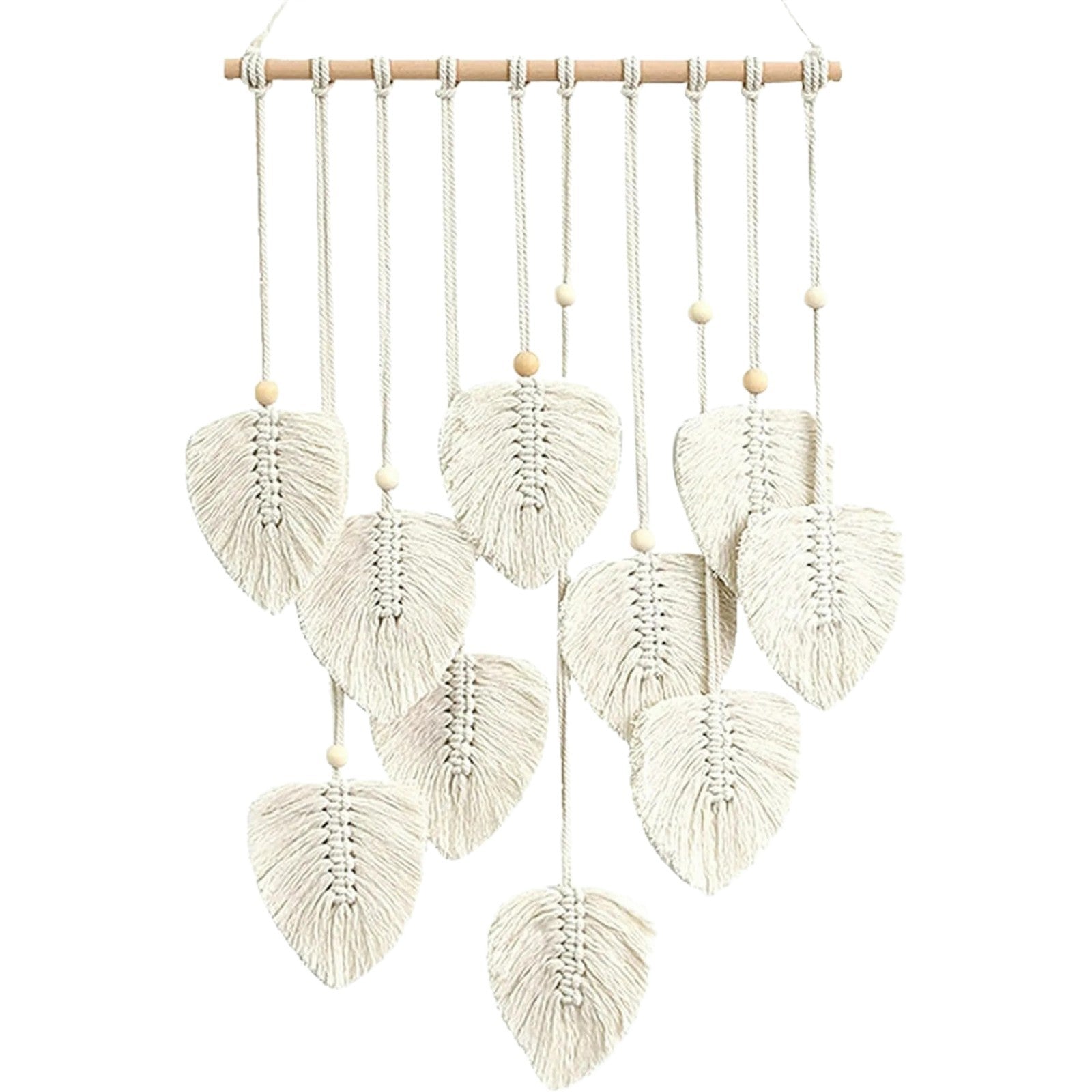 zensoullabins Creative Hand-Woven Cotton Rope Leaf Tapestry Bohemian Style Home Wall Decoration Room Wall Hanging