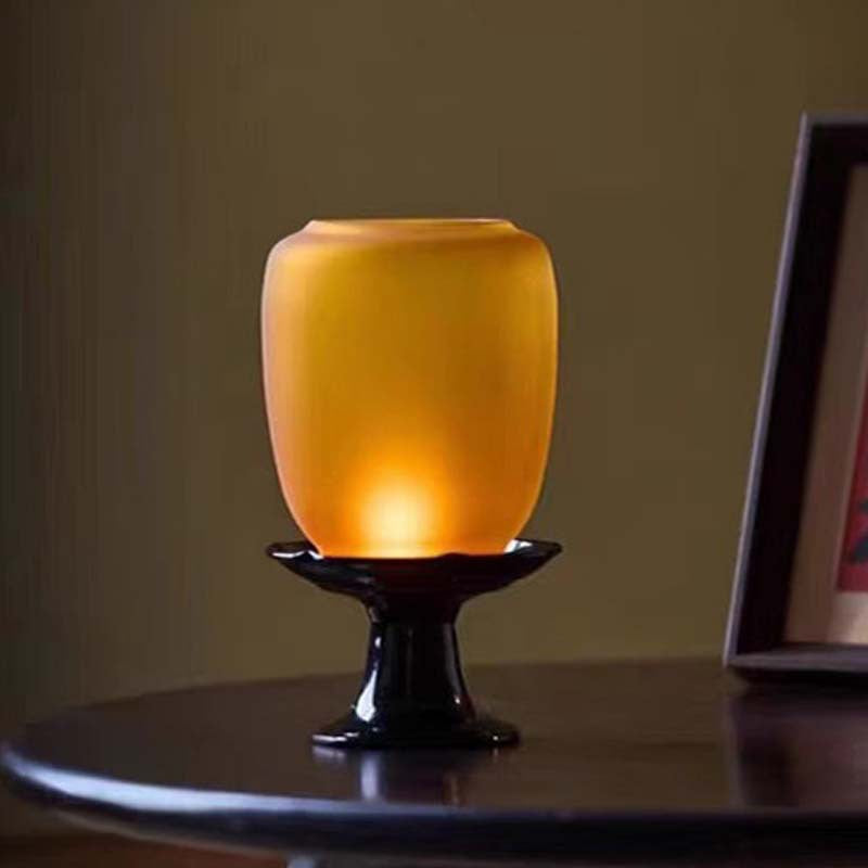 zensoullab Empty Illusion Candle Holder Home Aromatherapy Glass Ornament High-end Vintage Chinese Zen Creative Atmosphere Lamp Ancient Style