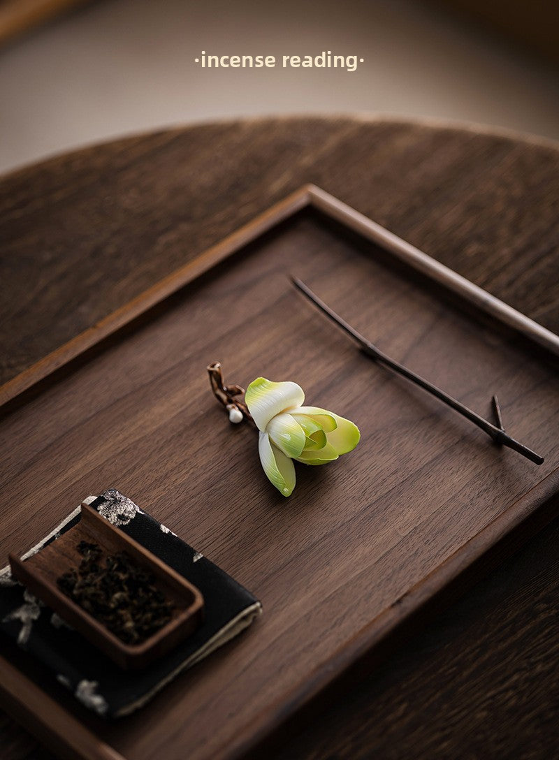 zensoullab Ceramic Magnolia Flower Incense Holder