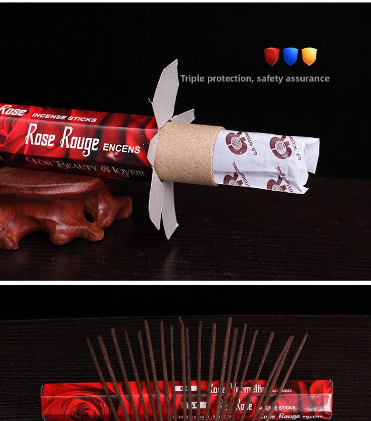 zensoullab Indian Incense Red Rose Large Box RedRose Original Imported Handmade Flower Aromatherapy Incense Stick 300