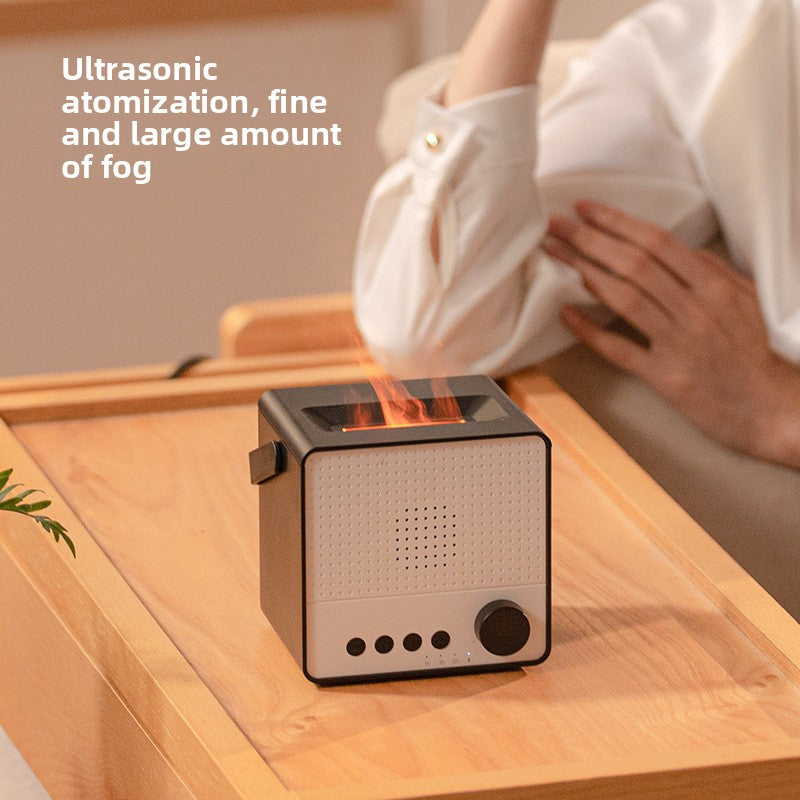 zensoullab Creative Simulated Flame Aromatherapy Machine Multifunctional Humidifier Home White Noise with Bluetooth Speaker Diffuser