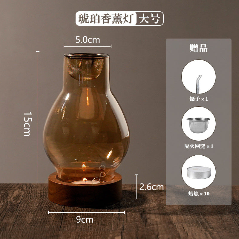zensoullab Chinese Style Incense Burner Glass Home Use Agarwood Burner Agarwood Sandalwood Natural Incense Fragrance Incense Burner Candle Incense Lamp Incense Burner